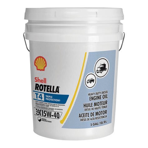 Shell Rotella T4 Heavy-Duty Triple Protection Conventional Diesel Engine Oil SAE 15W-40 5GL