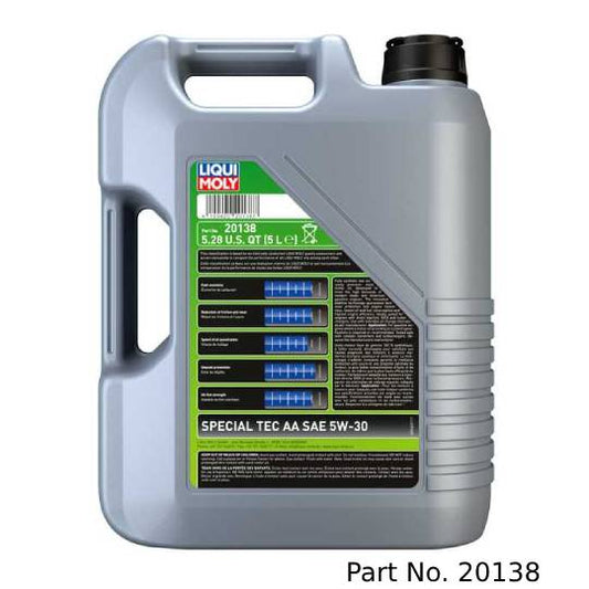 Liqui Moly Motor Oil Synthetic Gasoline Special Tec AA SAE 5W-30 5Lt/5.28Qt