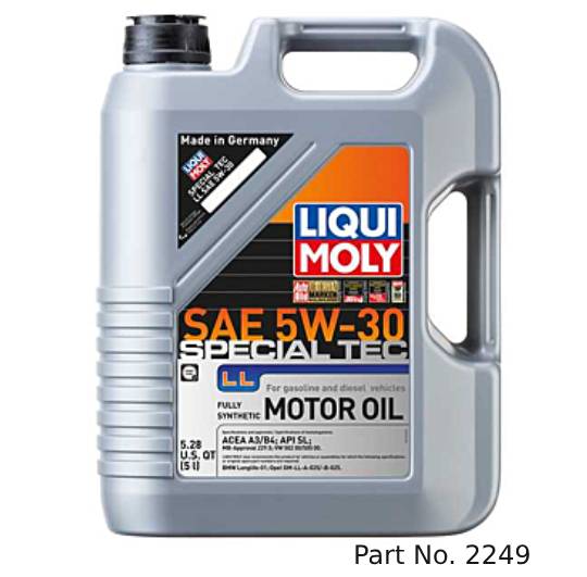 Liqui Moly Motor Oil Synthetic Gasoline and diesel Special Tec LL SAE 5W-30 5Lt/5.28Qt