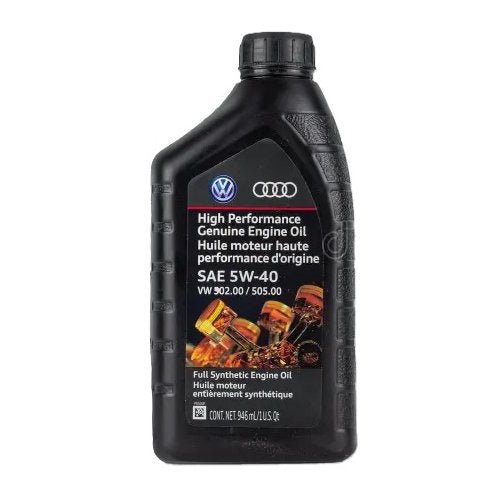 Genuine Volkswagen/Audi High Performance Engine Oil SAE 5W-40 – VW 502.00/505.00 – 1 Qt