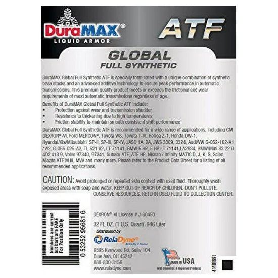 DuraMAX Full Synthetic Global Automatic Transmission Fluid DEXRON VI 1Qt