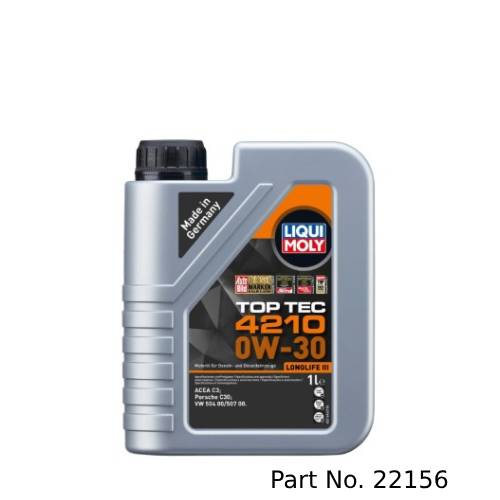 Liqui Moly Motor Oil Synthetic Gasoline and Diesel Top Tec 4210 SAE 0W-30 1Lt/1.06Qt