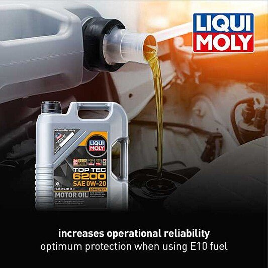 Liqui Moly Motor Oil Synthetic Gasoline and Diesel Top Tec 6200 SAE 0W-20 5Lt/5.28Qt