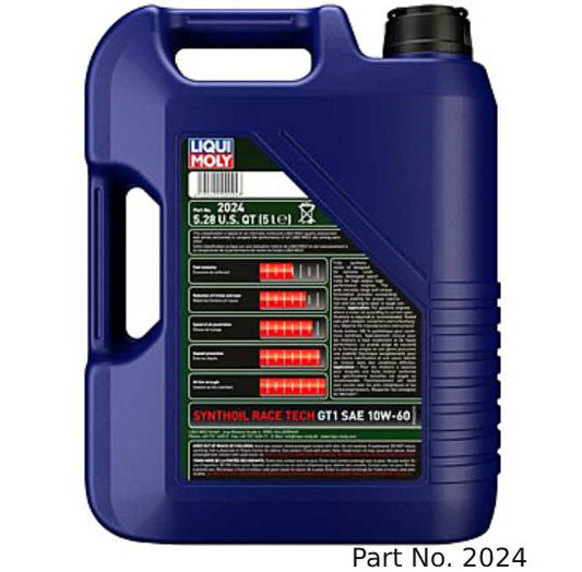 Liqui Moly Motor Oil Synthoil Gasoline Race Tech GT1 SAE 10W-60 5Lt/5.28Qt