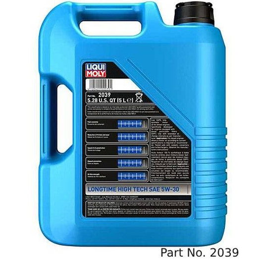 Liqui Moly Motor Oil Synthetic Gasoline and Diesel Longtime High Tech SAE 5W-30 5Lt/5.28Qt
