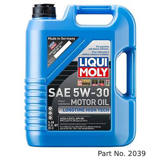 Liqui Moly Motor Oil Synthetic Gasoline and Diesel Longtime High Tech SAE 5W-30 5Lt/5.28Qt