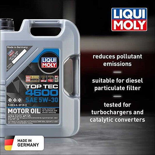 Liqui Moly Motor Oil Synthetic Gasoline and Diesel Top Tec 4600 SAE 5W-30 5Lt/5.28Qt
