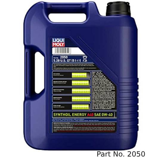 Liqui Moly Motor Oil Synthetic Gasoline Synthoil Energy A40 SAE 0W-40 5Lt/5.28Qt
