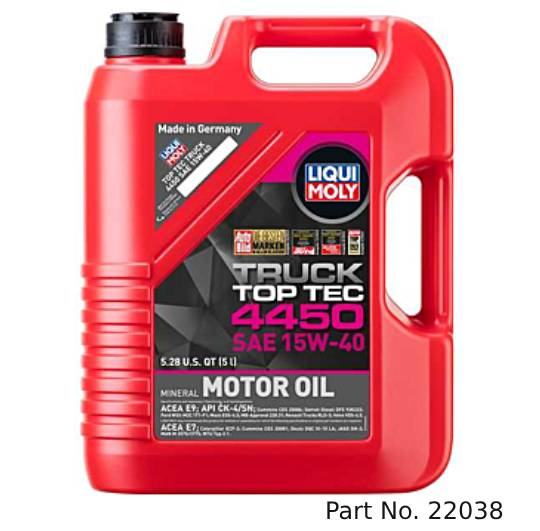Liqui Moly Heavy-Duty Motor Oil Top Tec Truck 4450 SAE 15W-40 5Lt/5.28Qt