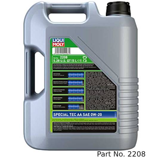 Liqui Moly Motor Oil Synthetic Gosoline Special Tec AA SAE 0W-20 5Lt/5.28Qt