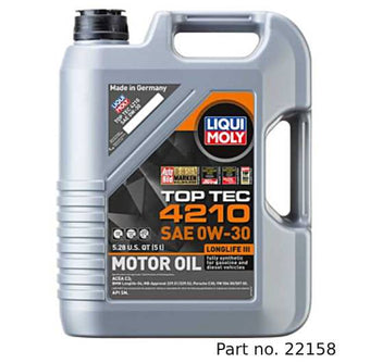 compare product Liqui Moly Motor Oil Synthetic Gasoline and Diesel Top Tec 4210 SAE 0W-30 5Lt/5.28Qt