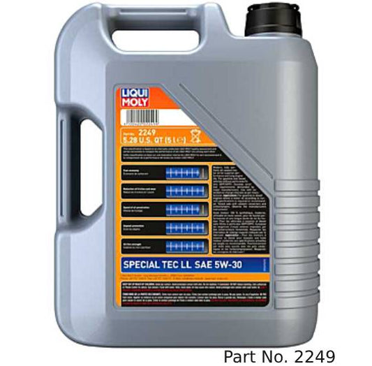 Liqui Moly Motor Oil Synthetic Gasoline and diesel Special Tec LL SAE 5W-30 5Lt/5.28Qt