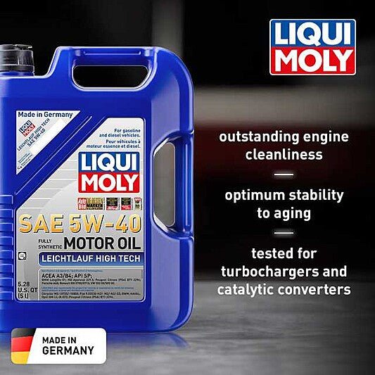 Liqui Moly Motor Oil Synthetic Gasoline and Diesel Leichtlauf High Tech SAE 5W-40 5Lt/5.28Qt