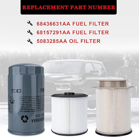 Mopar Oil & Fuel Filter Kit – OEM Set 3 – 68157291AA, 68436631AA, 5083285AA – fits for 2019–2022 Ram 6.7L