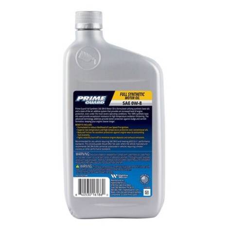 Prime Guard Motor Oil Synthetic SAE 0W-8 1Qt