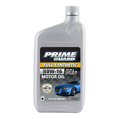 Prime Guard Motor Oil Synthetic SAE 0W-16 1Qt
