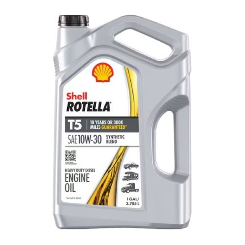 Shell Rotella T5 Heavy-Duty Motor Oil Synthetic-Blend Diesel SAE 10W-30 1GL