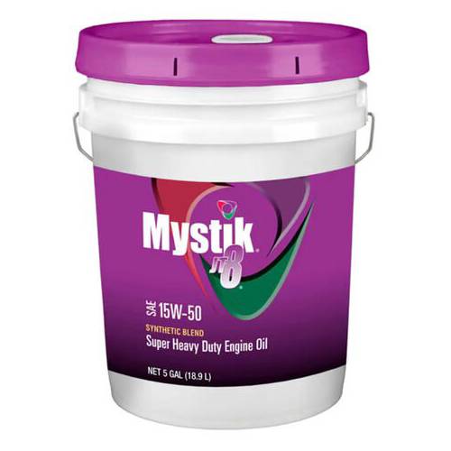 Mystik JT-8 Super Heavy Duty Motor Oil Synt-Bln Diesel SAE 15W-50 5GL