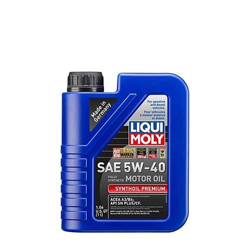 Liqui Moly Motor Oil Synthetic Gasoline and Diesel Synthoil Premium SAE 5W-40 1Lt/1.06Qt