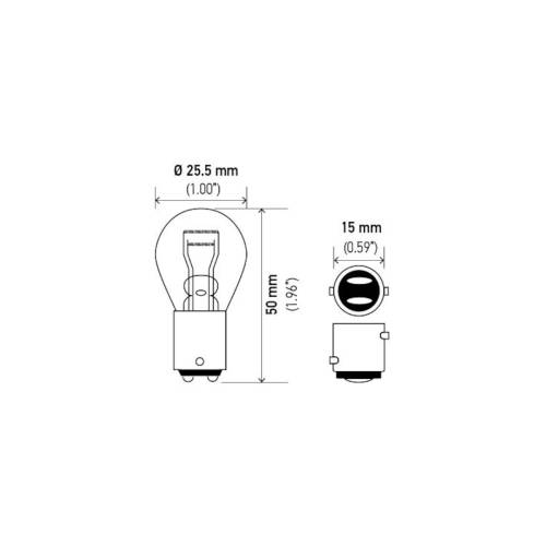 Mini Bulbs 2057NA - 12V 27/7W Automotive Light Bulb (10 Units)