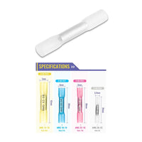 Heat shrink Butt Connector White 100 pcs (AWG 26–22)