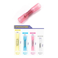 Heat shrink Butt Connector Red 100 pcs (AWG 22–18)