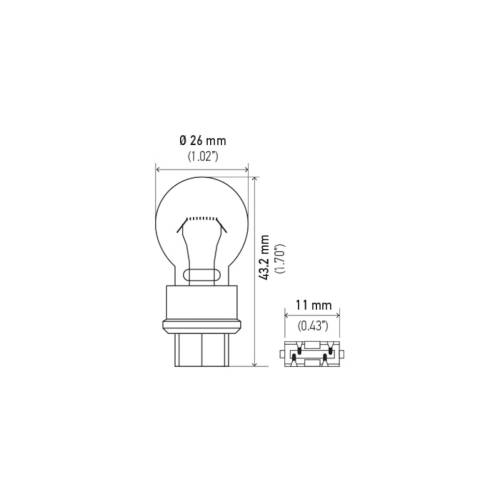 Mini Bulbs 3457 - 12V 29/8W Automotive Light Bulb (10 Units)