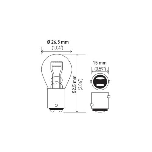 Mini Bulbs 7225 - 12V 21/4W Automotive Light Bulb (10 Units)