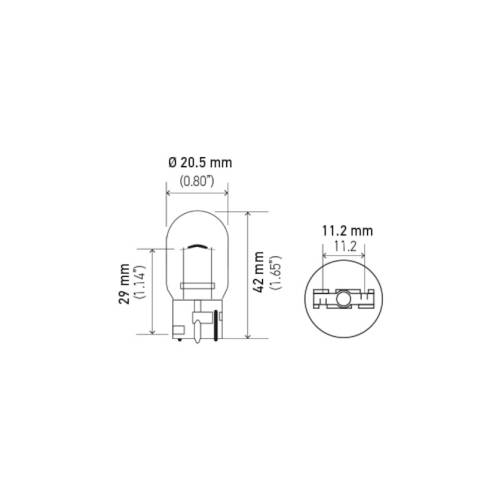 Standard Miniature Bulb 7440NA - 12V 21W Automotive Light Bulb (10 Units)