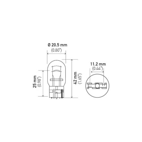 Standard Miniature Bulb 7443NA - 12V 21/5W Automotive Light Bulb (10 Units)