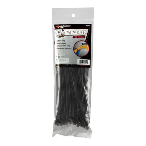 Nylon Cable Ties 8" 100 Unit  BLACK