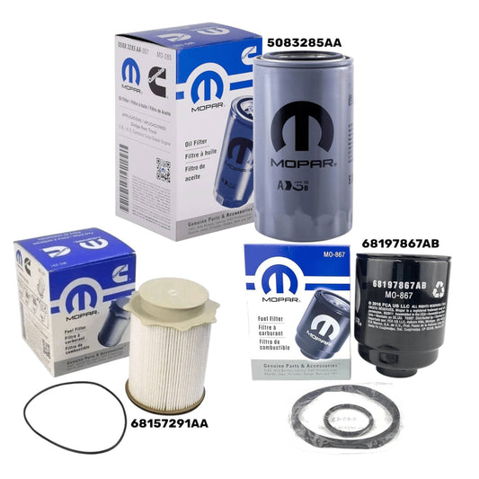 Kit Mopar Filter 68197867AB, 68157291AA, 5083285AA / OEM Set of 3 for 2013-2018 Ram 6.7L