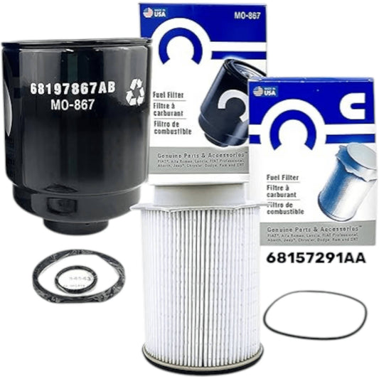 Kit Mopar Fuel Filter 68197867AB, 68157291AA / OEM Set 2 for 2013–2018 Ram 6.7L