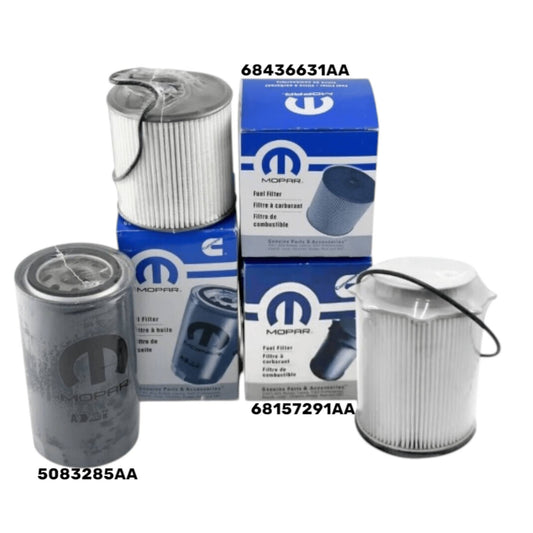 Kit Mopar Oil & Fuel Filter 68157291AA, 68436631AA, 5083285AA / OEM Set 3 for 2019–2022 Ram 6.7L