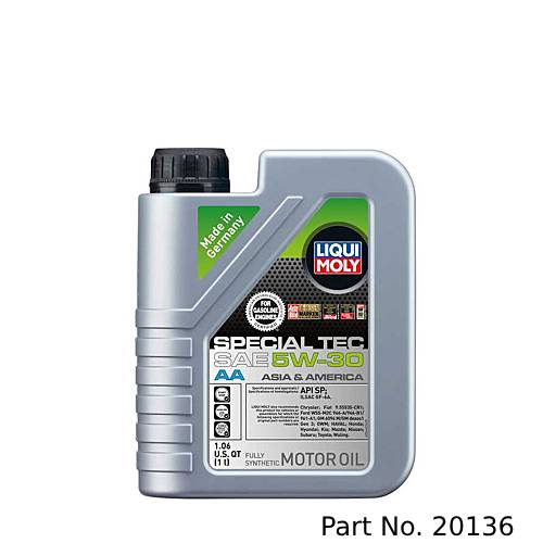 Liqui Moly Motor Oil Synthetic Gasoline Special Tec AA SAE 5W-30 1Lt/1.06Qt