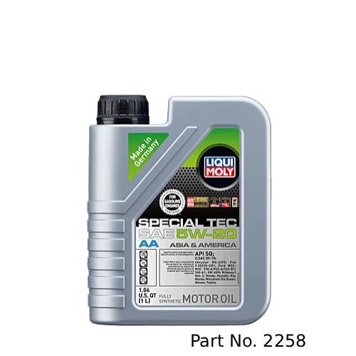 Liqui Moly Motor Oil Synthetic Gasoline Special Tec AA SAE 5W-20 1Lt/1.06Qt