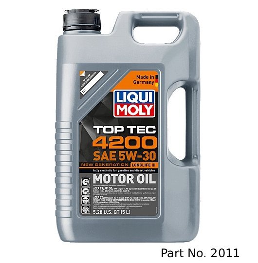 Liqui Moly Motor Oil Synthetic Gasoline and Diesel Top Tec 4200 SAE 5W-30 New Generation 5Lt/5.28Qt