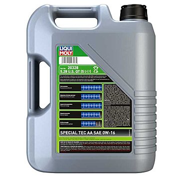 Liqui Moly Motor Oil Synthetic Gasoline Special Tec AA SAE 0W-16 5Lt/5.28Qt