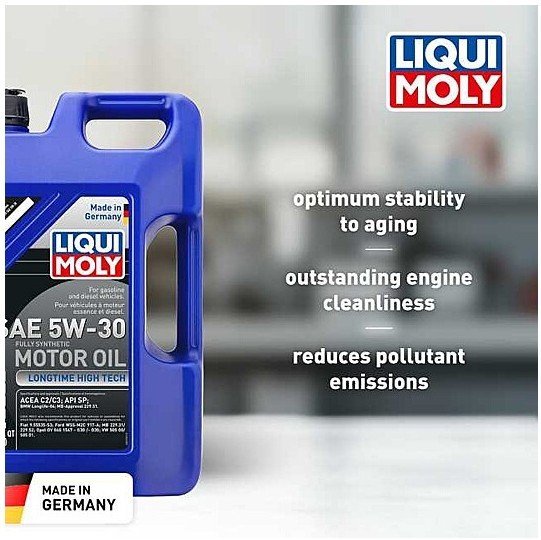 Liqui Moly Motor Oil Synthetic Gasoline and Diesel Longtime High Tech SAE 5W-30 5Lt/5.28Qt