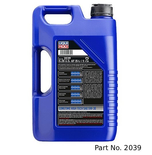 Liqui Moly Motor Oil Synthetic Gasoline and Diesel Longtime High Tech SAE 5W-30 5Lt/5.28Qt