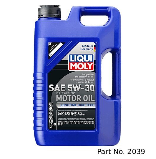 Liqui Moly Motor Oil Synthetic Gasoline and Diesel Longtime High Tech SAE 5W-30 5Lt/5.28Qt