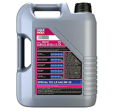 Liqui Moly Motor Oil Synthetic Gasoline and Diesel Special Tec LR SAE 0W-20 5Lt/5.28Qt