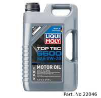 Liqui Moly Motor Oil Synthetic Gasoline and Diesel Top Tec 6600 SAE 0W-20 5Lt/5.28Qt