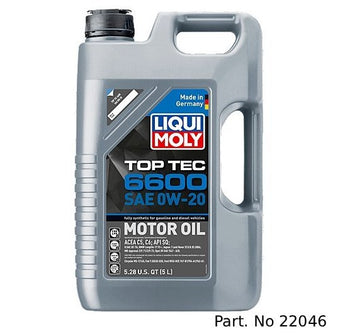 compare product Liqui Moly Motor Oil Synthetic Gasoline and Diesel Top Tec 6600 SAE 0W-20 5Lt/5.28Qt