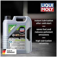 Liqui Moly Motor Oil Synthetic Gosoline Special Tec AA SAE 0W-20 5Lt/5.28Qt