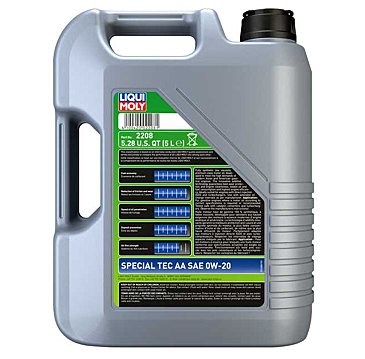 Liqui Moly Motor Oil Synthetic Gosoline Special Tec AA SAE 0W-20 5Lt/5.28Qt