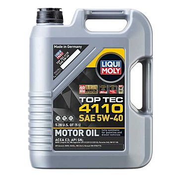 Liqui Moly Motor Oil Synthetic Gasoline and Diesel Top Tec 4110 SAE 5W-40 5Lt/5.28Qt