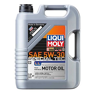 Liqui Moly Motor Oil Synthetic Gasoline and diesel Special Tec LL SAE 5W-30 5Lt/5.28Qt