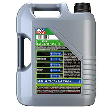 Liqui Moly Motor Oil Synthetic Gasoline Special Tec AA SAE 5W-20 5Lt/5.28Qt