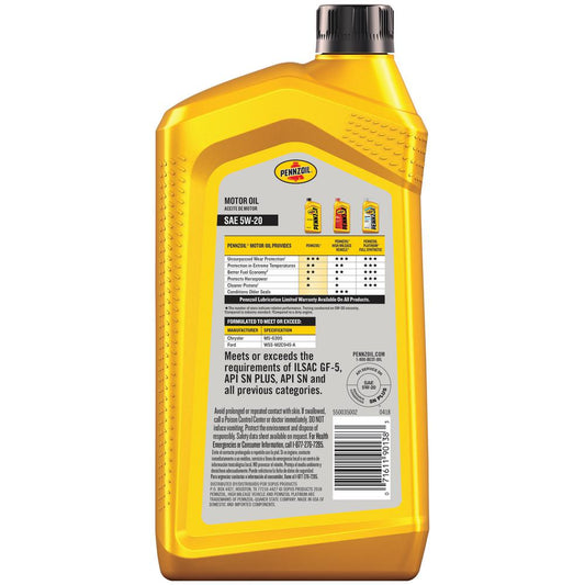 Penzoil Motor Oil Synthetic Blend SAE 5W-20 1Qt